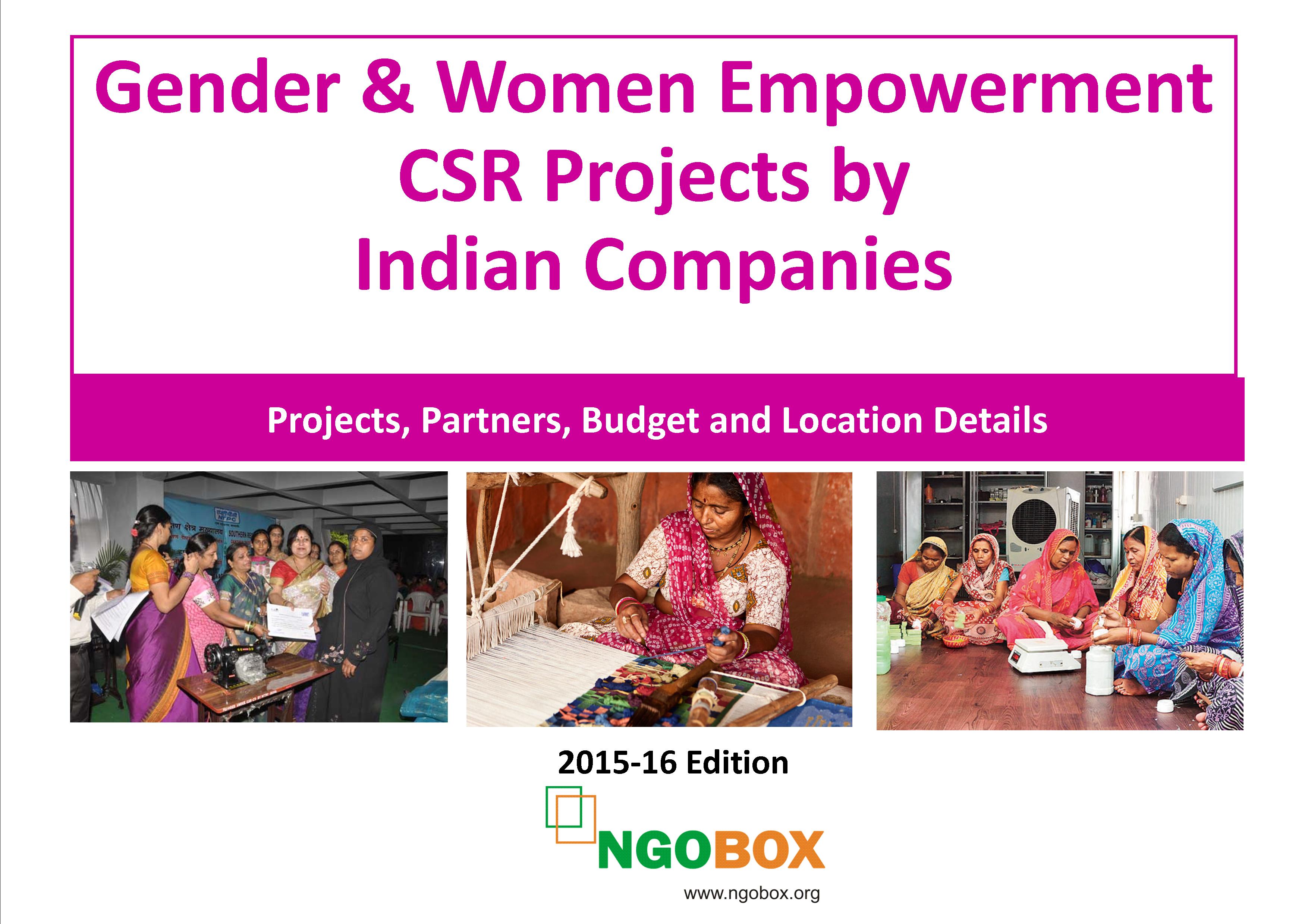 Gender and Women Empowerment CSR Projects by Indian Companies